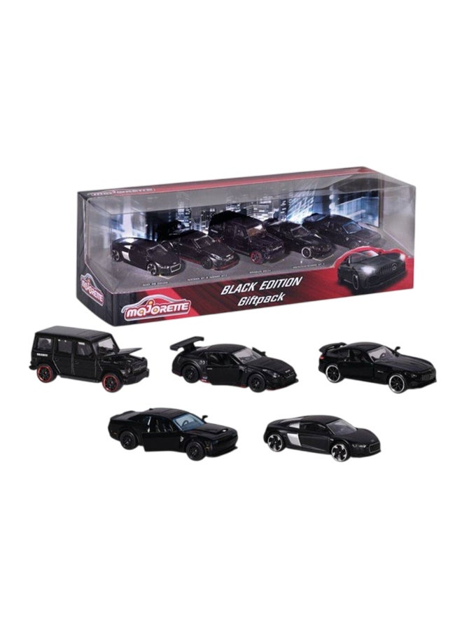 Majorette Black Edition Die-cast Cars Gift Set (1:64, Black, Pack of 5) - Image 1